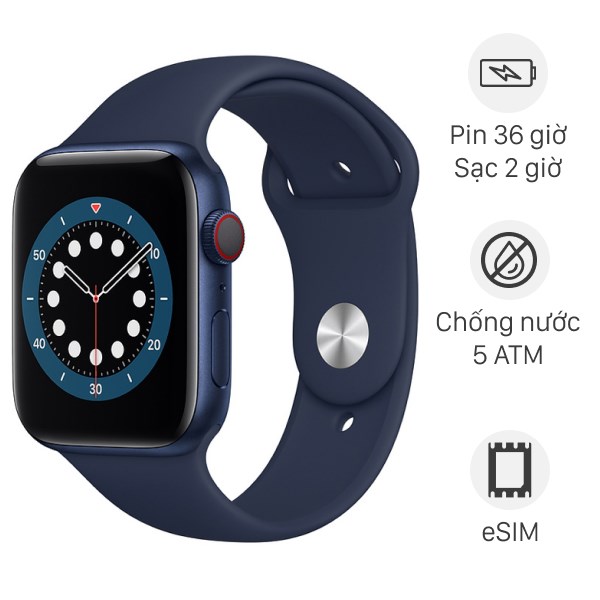 Apple Watch S6 LTE 44mm viền nhôm dây silicone