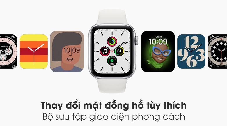 Đồng hồ Apple Watch SE LTE 44 mm có bộ sưu tập mặt đồng hồ đa dạng, phong cách