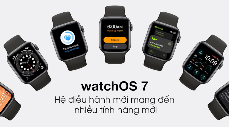 Apple Watch S6 LTE 40mm viền nhôm dây cao su đen có hệ điều hành WatchOS 7.0 Apple Watch S6 LTE 40mm viền nhôm dây cao su đen có hệ điều hành WatchOS 7.0