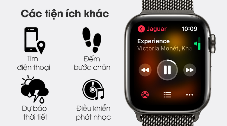 Apple Watch S6 LTE 40mm viền thép dây thép đen còn nhiều tính năng thú vị chờ bạn trải nghiệm