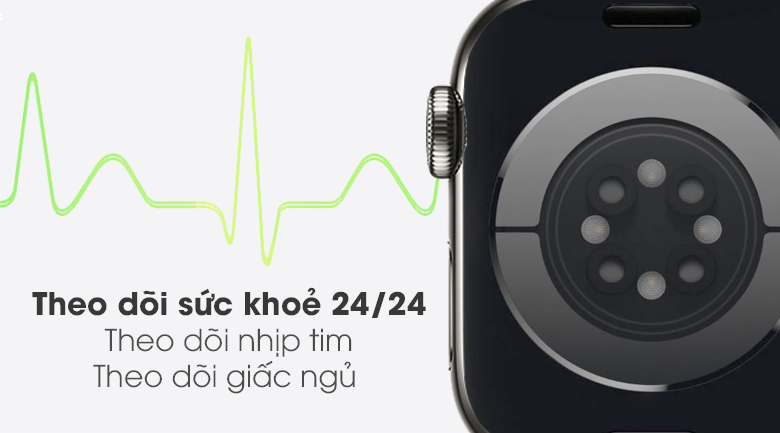 Apple Watch S6 LTE 40mm viền thép dây thép đen hỗ trợ chăm sóc sức khỏe chuyên sâu