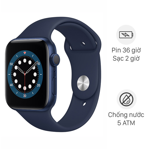 Apple Watch S6 44mm viền nhôm dây cao su