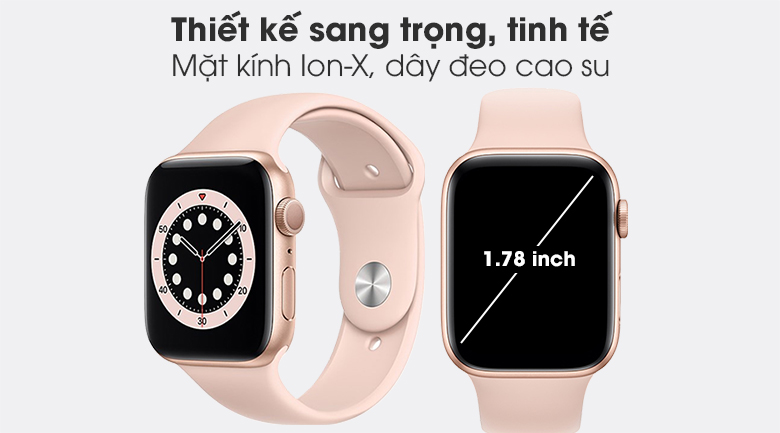 Apple Watch S6 44mm viền nhôm dây cao su hồng với thiết kế sang trọng, tinh tế Apple Watch S6 44mm viền nhôm dây cao su hồng với thiết kế sang trọng, tinh tế