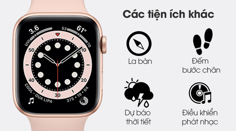 Apple Watch S6 44mm viền nhôm dây cao su hồng còn nhiều tính năng thú vị khác chờ bạn trải nghiệm Apple Watch S6 44mm viền nhôm dây cao su hồng còn nhiều tính năng thú vị khác chờ bạn trải nghiệm