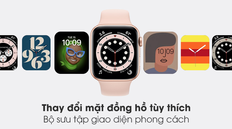 Apple Watch S6 44mm viền nhôm dây cao su hồng trang bị màn hình OLED có bộ sưu tập giao diện đồng hồ đa dạng, phong cách Apple Watch S6 44mm viền nhôm dây cao su hồng trang bị màn hình OLED có bộ sưu tập giao diện đồng hồ đa dạng, phong cách