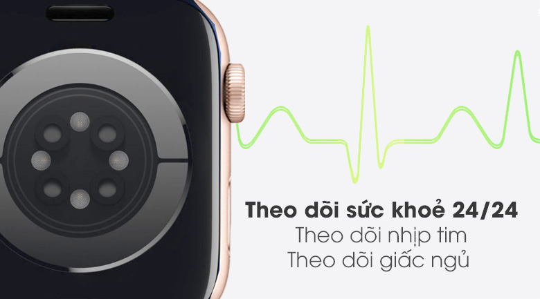 Apple Watch S6 44mm viền nhôm dây cao su hồng trang bị màn hình OLED có nhiều tính năng giúp theo dõi sức khỏe Apple Watch S6 44mm viền nhôm dây cao su hồng trang bị màn hình OLED có nhiều tính năng giúp theo dõi sức khỏe