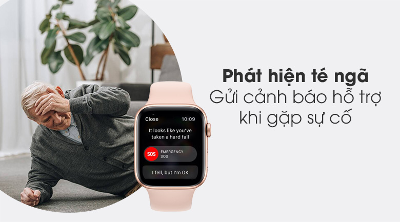 Apple Watch S6 44mm viền nhôm dây cao su hồng có tính năng phát hiện té ngã Apple Watch S6 44mm viền nhôm dây cao su hồng có tính năng phát hiện té ngã