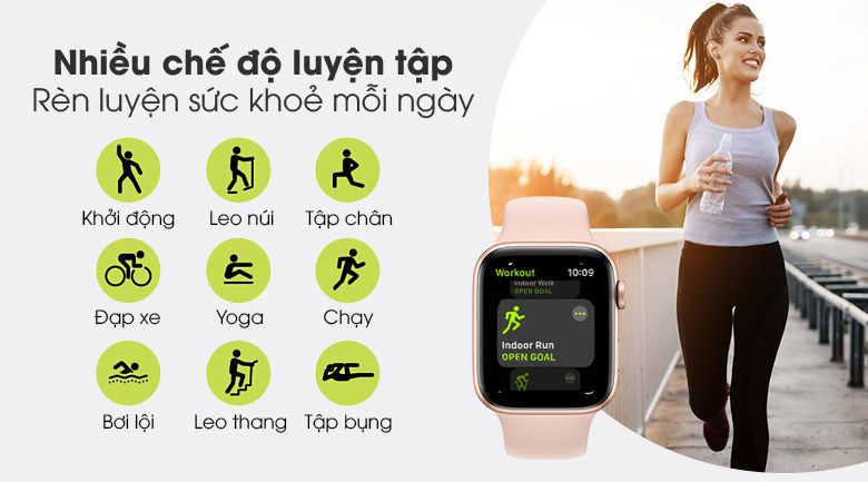 Apple Watch S6 44mm viền nhôm dây cao su hồng hỗ trợ nhiều bài luyện tập thể thao từ cơ bản đến nâng cao Apple Watch S6 44mm viền nhôm dây cao su hồng hỗ trợ nhiều bài luyện tập thể thao từ cơ bản đến nâng cao