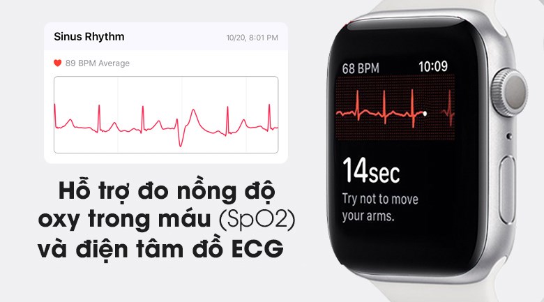 Apple Watch S6 40mm viền nhôm dây cao su trắng hỗ trợ đo SpO2 và ECG Apple Watch S6 40mm viền nhôm dây cao su trắng hỗ trợ đo SpO2 và ECG