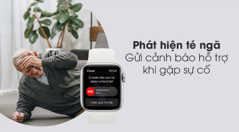 Apple Watch S6 40mm viền nhôm dây cao su trắng giúp phát hiện té ngã