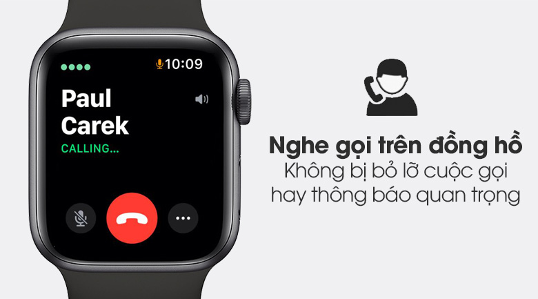 Apple Watch S6 40mm viền nhôm dây cao su đen - nhận thông báo trên đồng hồ