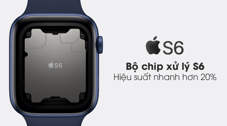 Apple Watch S6 40mm viền nhôm dây cao su xanh sử dụng chip S6 có tốc độ nhanh hơn 20% S5