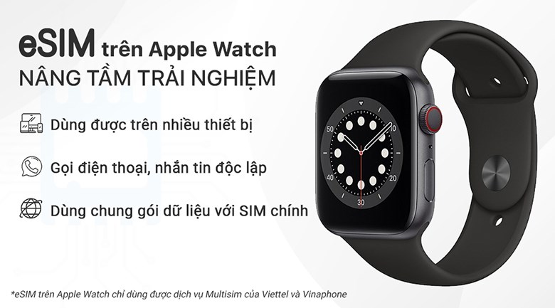 Đồng hồ thông minh Apple Watch S6 LTE 40mm viền thép dây silicone