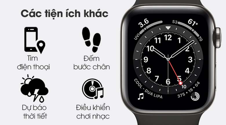 Apple Watch S6 LTE 40mm viền thép dây cao su