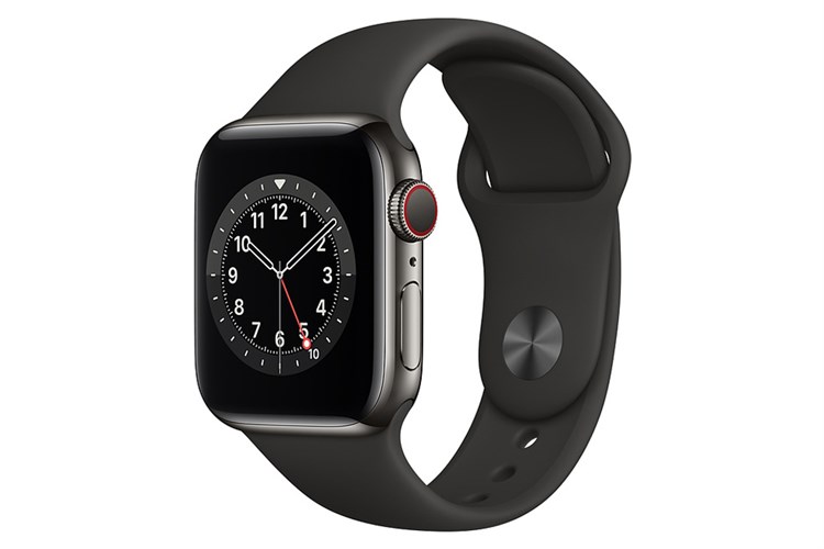 Đồng hồ thông minh Apple Watch S6 LTE 40mm viền thép dây silicone Màu Đen