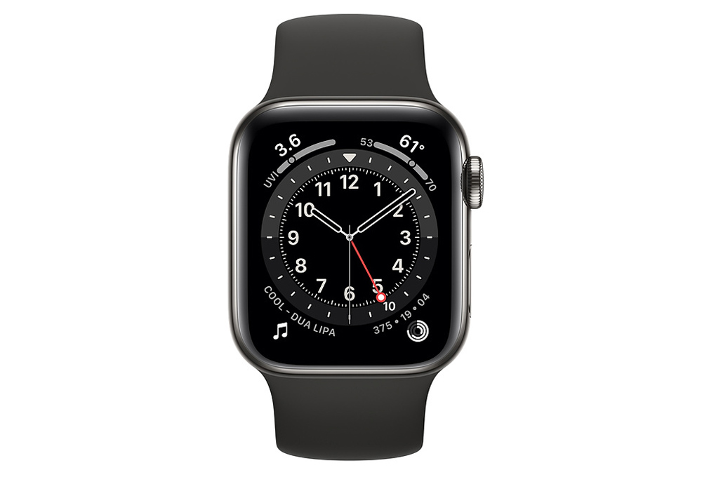 Đồng hồ thông minh Apple Watch S6 LTE 40mm viền thép dây silicone Màu Đen