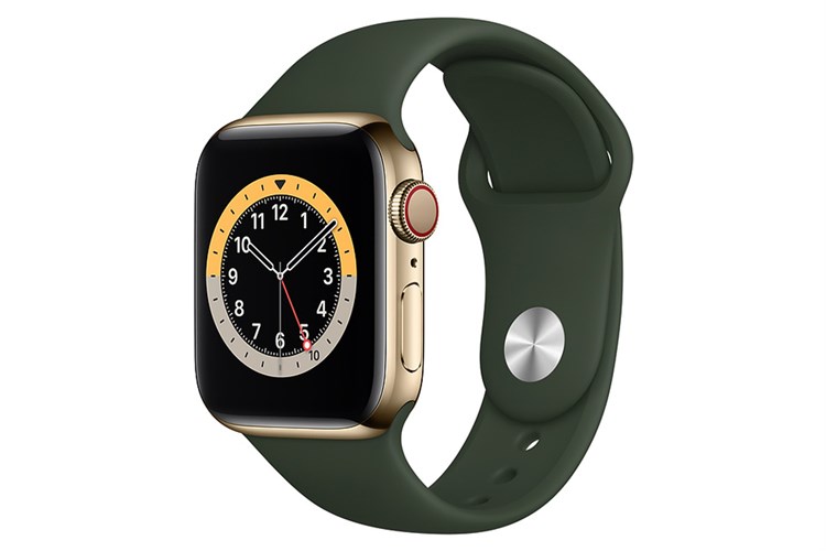 Đồng hồ thông minh Apple Watch S6 LTE 40mm viền thép dây silicone Màu Xanh lá