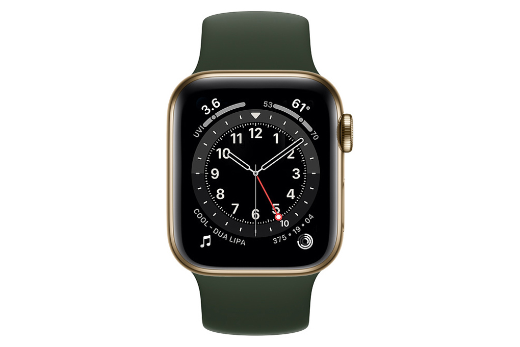 Đồng hồ thông minh Apple Watch S6 LTE 40mm viền thép dây silicone Màu Xanh lá