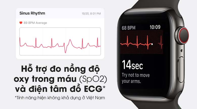 Apple Watch S6 LTE 40mm viền thép dây cao su đen - có tính năng đo SpO2 Apple Watch S6 LTE 40mm viền thép dây cao su đen - có tính năng đo SpO2