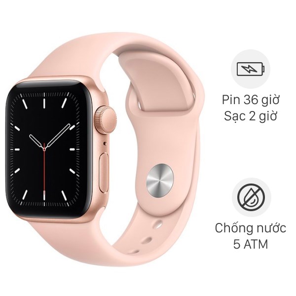 Apple Watch SE 40mm viền nhôm dây cao su hồng