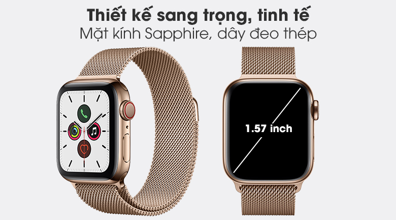 Apple Watch S5 LTE 40mm viền thép dây thép