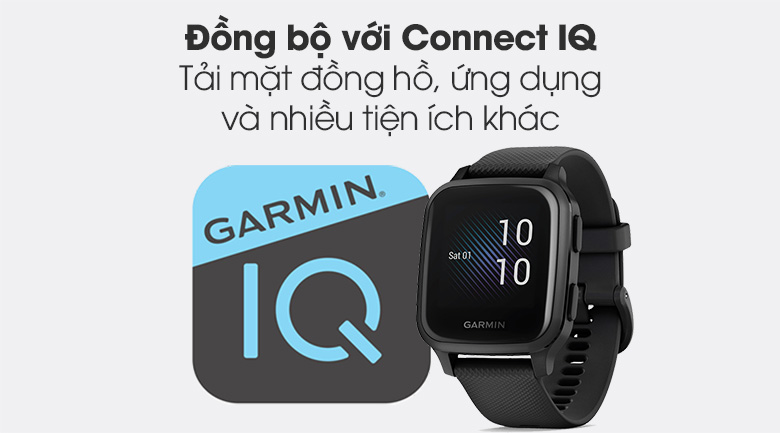 Đồng hồ thông minh Garmin Venu SQ Music dây silicone đen - bộ sưu tập mặt đồng hồ