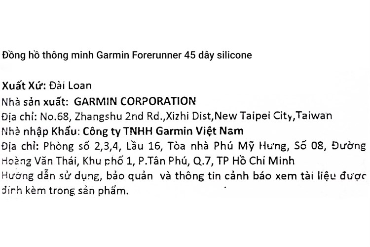 Đồng hồ thông minh Garmin Forerunner 45 42mm Màu Đen