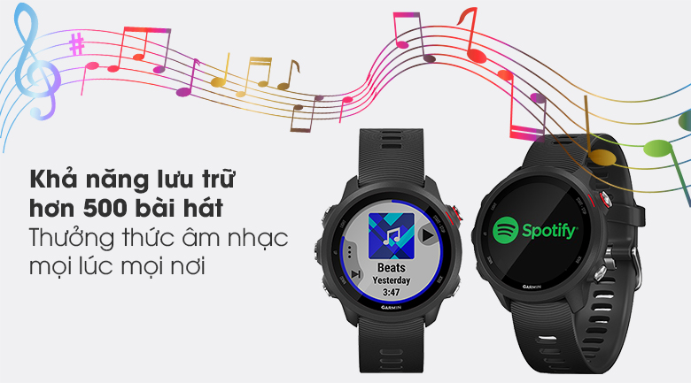 Đồng hồ thông minh Garmin Forerunner 245 Music 42.3mm Đen