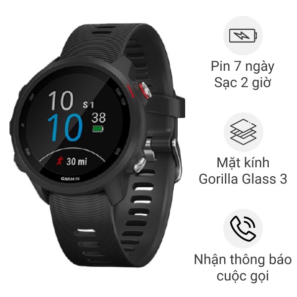 Đồng Hồ Thông Minh Garmin Forerunner 245 Music 42.3Mm Đen