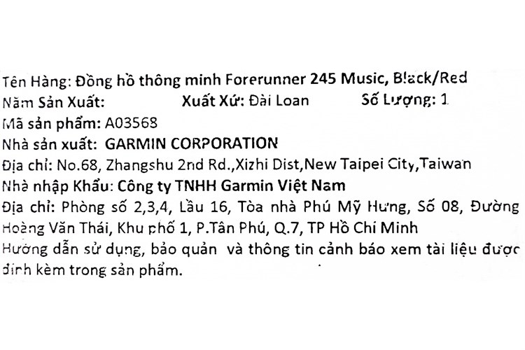 Đồng hồ thông minh Garmin Forerunner 245 Music 42.3mm Đen Màu Đen