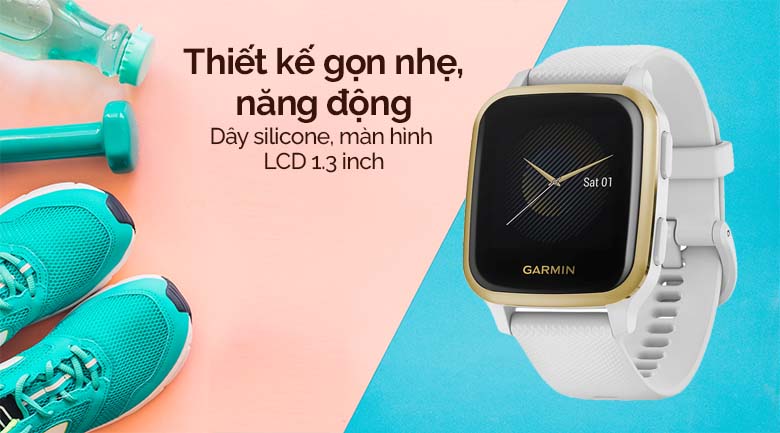 Đồng hồ thông minh Garmin mang thiết kế năng động, gọn nhẹ