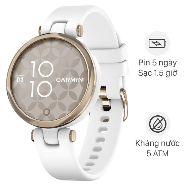Đồng hồ thông minh Garmin Lily dây silicone trắng
