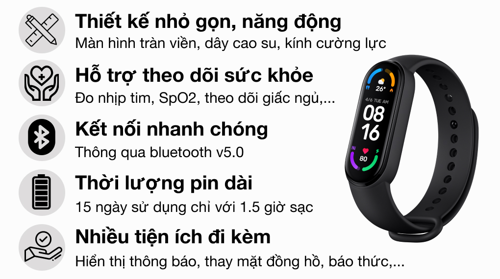 Mi Band 6: Mi Band 6 - một sản phẩm mới của Xiaomi sẽ khiến bạn say mê với tính năng và thiết kế độc đáo. Hãy xem hình ảnh để khám phá nhiều tính năng hấp dẫn của Mi Band 6, sẽ giúp bạn sống khỏe và đầy năng lượng.