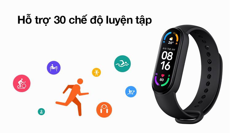 Vòng đeo tay thông minh Mi Band 6 Đen