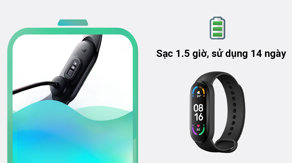 Vòng đeo tay thông minh Mi Band 6 - Thời gian sử dụng thực tế Vòng đeo tay thông minh Mi Band 6 - Thời gian sử dụng thực tế