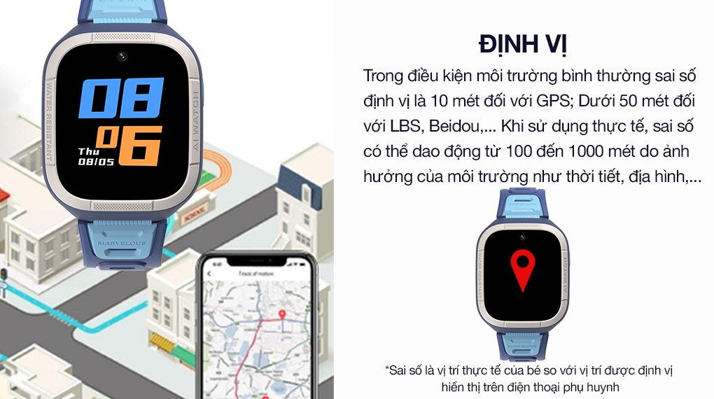 Đồng hồ định vị trẻ em Kidcare S6 4G Xanh Dorablue