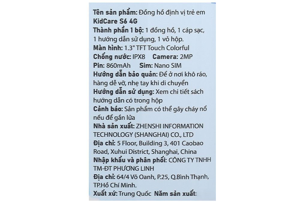 Đồng hồ định vị trẻ em Kidcare S6 4G Xanh Dorablue Màu Xanh dương đậm