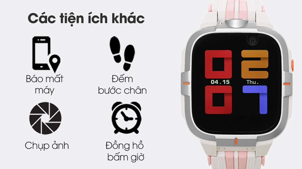 Đồng hồ định vị trẻ em Kidcare S8 4G 43.4mm Hồng