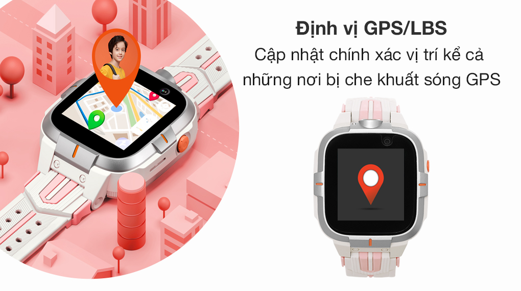 Đồng hồ định vị trẻ em Kidcare S8 Hồng có khả năng định vị chính xác Đồng hồ định vị trẻ em Kidcare S8 Hồng có khả năng định vị chính xác