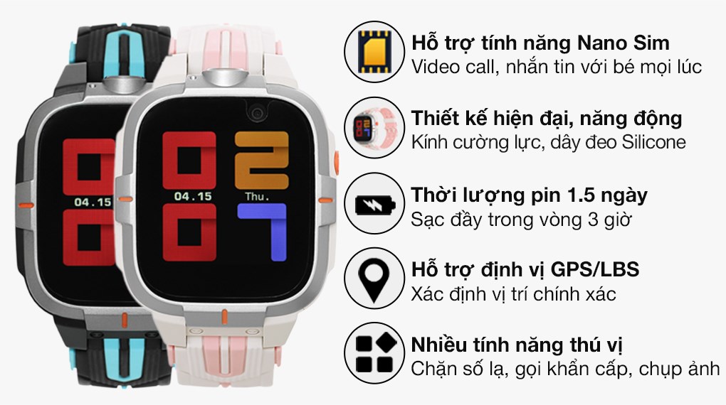 Đồng hồ định vị trẻ em Kidcare S8 4G