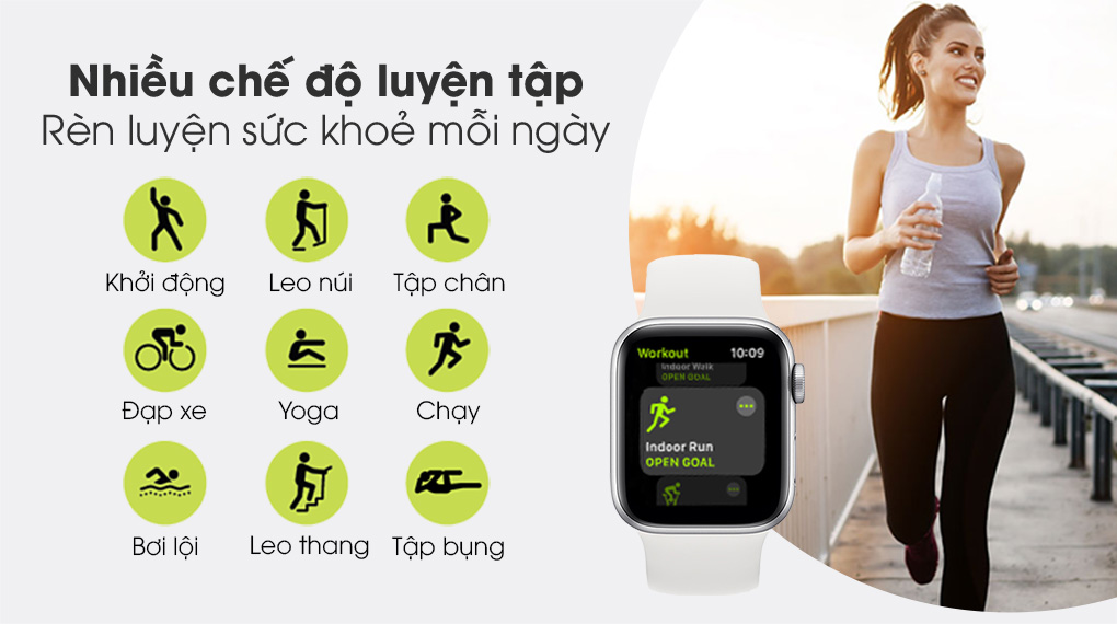 Apple Watch S3 GPS 38mm viền nhôm dây cao su trắng hỗ trợ các chế độ luyện tập đa dạng, chuyên nghiệp