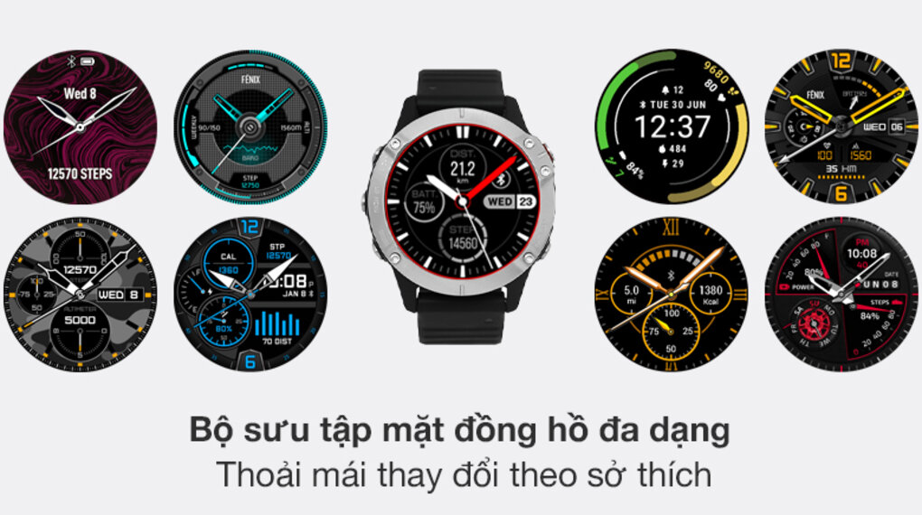 Đồng hồ thông minh Garmin Fenix 6 dây silicone đen