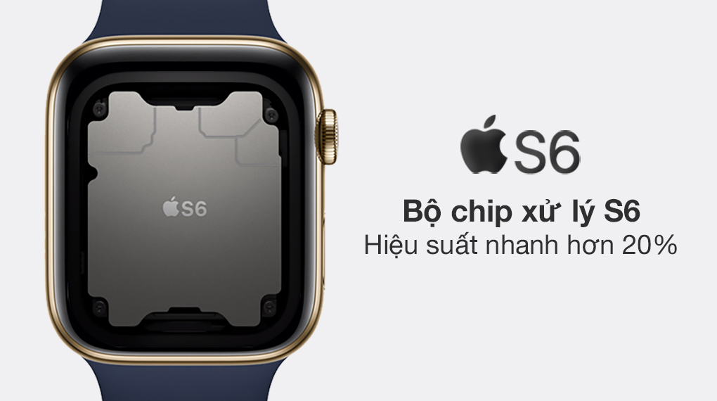 Apple Watch S6 LTE 40mm viền thép dây cao su xanh dương sử dụng con chip S6 Apple Watch S6 LTE 40mm viền thép dây cao su xanh dương sử dụng con chip S6