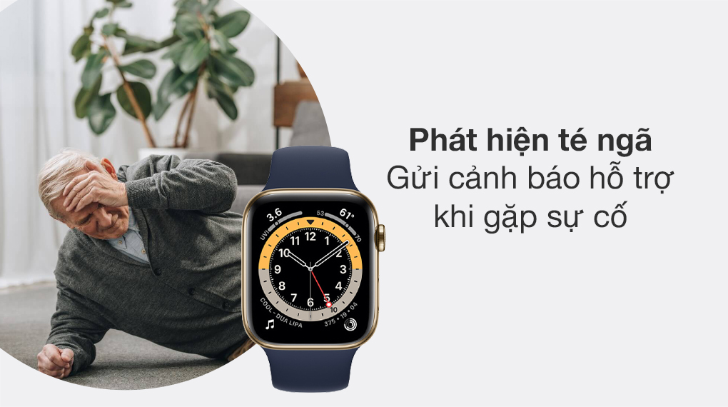 Đồng hồ thông minh Apple Watch S6 LTE 44mm viền thép dây cao su xanh dương