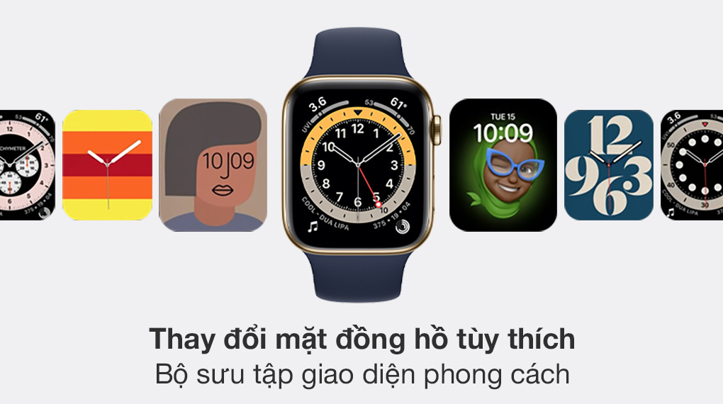 Đồng hồ thông minh Apple Watch S6 LTE 44mm viền thép dây cao su xanh dương