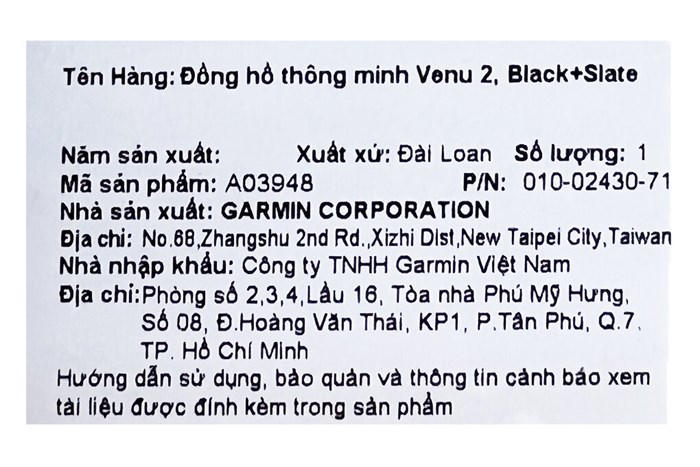 Đồng hồ thông minh Garmin Venu 2 45.4mm Màu Đen