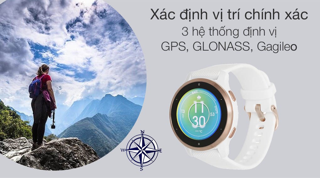 Đồng hồ thông minh Garmin Venu 2s dây silicone trắng với khả năng định vị chính xác