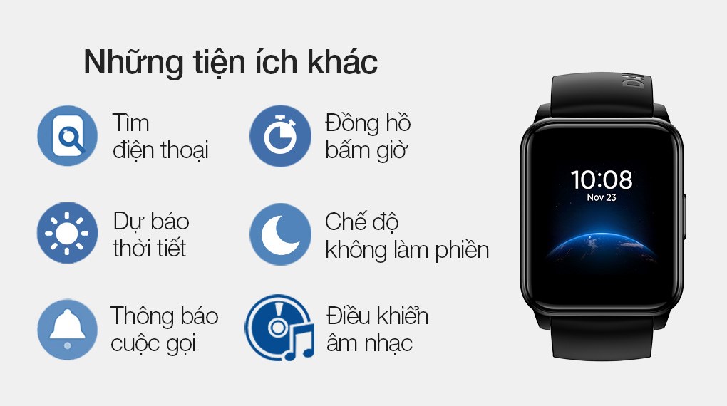 Đồng hồ thông minh Realme Watch 2 40mm Đen