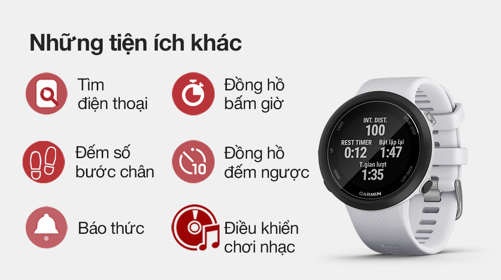 Đồng hồ thông minh Garmin Swim 2 dây silicone