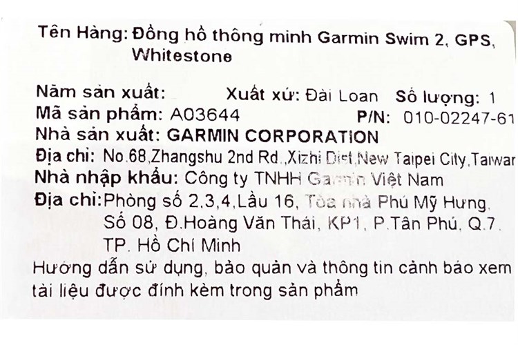 Đồng hồ thông minh Garmin Swim 2 dây silicone